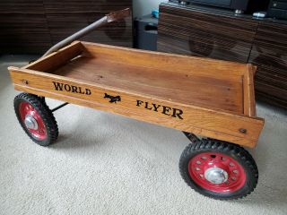 World Flyer Wooden Wagon Coaster Wagon Toy Hamilton Steel Like Radio Flyer