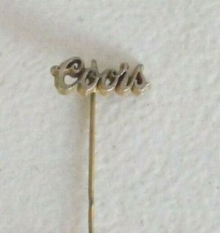 Vintage Coors Beer Advertising Gold Tone Stick Pin Collectible Lapel Hat Pin