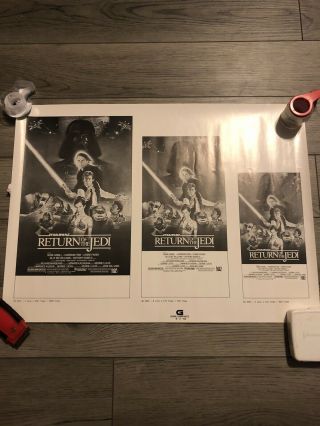 Vintage Star Wars Return Of The Jedi Movie Press Kit Poster Lucas Film