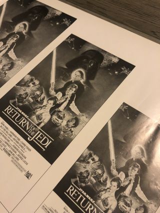 Vintage Star Wars Return Of The Jedi Movie Press Kit Poster Lucas Film 2