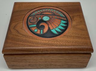 Inuit Walnut/ Leather Chest 