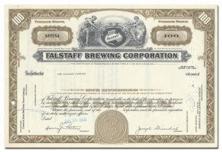 Falstaff Brewing Corproation Stock Certificate