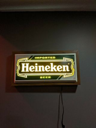 Heineken Beer Lighted Sign 20  X 10  Vintage Bar Advertisement