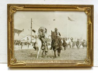 Small Photo (framed) Of American Indians - Chief Sluskin And He - Mene Ka - Wan