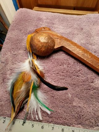 Native American Styled War Club,  Carved Beaver