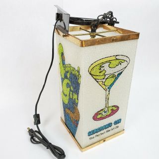 Rare Vintage Seagrams Gin Hanging Bar Light Lamp " The Perfect Martini "