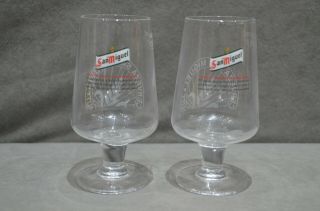 (2) San Miguel Half Pint 10oz Toughened & Nucleated Glasses Glass M11