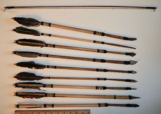 Ajuricaba Amazon Forest Bow And Stone - Tipped Arrows For Hunting Or Fishing: Rare