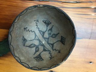 Cochiti Native American,  Pueblo,  Clay Polychrome Pottery Bowl,  Pot