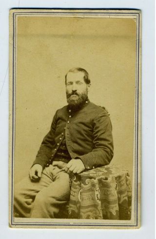Cdv - Civil War Soldier – Peterboro Nh Photo Backmark