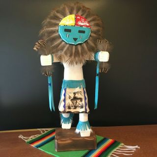 Sunface Kachina Doll 17 " Signed Handmade By Navajo Artist In Mexico