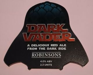 Robinsons Brewery Dark Vader Ale Beer Pump Handle Clip Badge 4 Star Wars Rb Dv