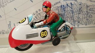 T.  N Nomura Tin Friction Race Motorcycle Moving Driver 60