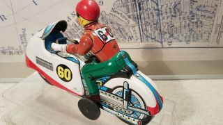 T.  N Nomura Tin Friction Race Motorcycle Moving Driver 60 3