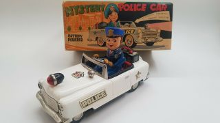 (see Movie) Tin Toy Nomura Police Car With Box - -