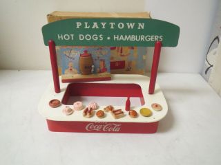 Vintage 1940s Playtown Products Coca - Cola Coke Hot Dog Hamburger Stand
