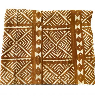 Brown & White African Bogolan Mud Cloth Textile 40 