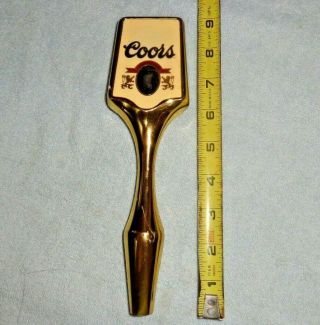 Vintage Coors 9 " Gold Beer Keg Tap Handle