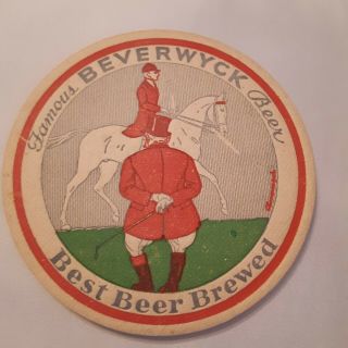 Early 1934 Ny - Bev - 031 Beverwyck Best Beer Brewed 4 1/4 Coaster Albany,  York