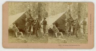 Spanish American War Camp Chickamauga Soldiers In Camp Stereoview 21545