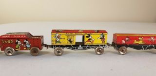 RARE 1950 ' S MARX TIN LITHO DISNEY CHARACTERS WIND - UP TOY TRAIN MICKEY MOUSE 3