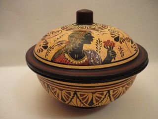 Goddess Aphrodite Daphne Adonis Rare Ancient Greek Art Pottery Bowl Case Painted