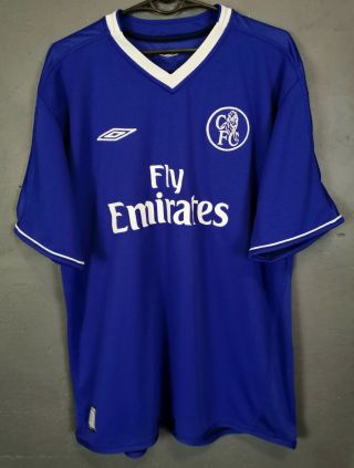 Vintage Umbro Fc Chelsea 2003/2005 Home Blue Soccer Football Shirt Jersey Size L