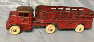 Kenton 1930’s Cast Iron Truck And Stake Trailer