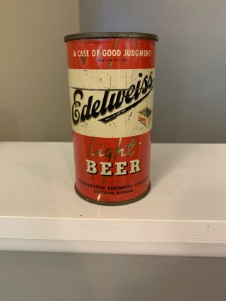 Edelweiss Beer (58 - 40) Empty Flat Top Beer Can By Schoenhofen Edelweiss,  Chicago