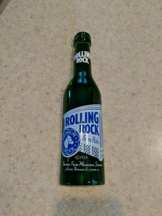 Vtg Rolling Rock Latrobe Brewing Bottle Acrylic 9.  5 " Draft Beer Keg Tap Handle