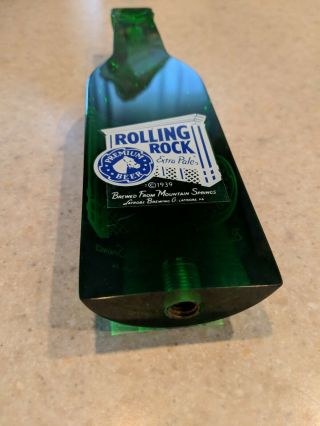 Vtg Rolling Rock Latrobe Brewing Bottle Acrylic 9.  5 