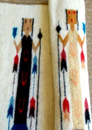 Vtg Navajo Style Hand - Woven Wool Rug Wall - Hang/throw Colorful Yei 