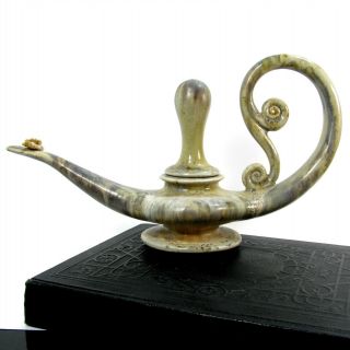 Vintage Bill & Vive Mohl Studio Pottery Oil Lamp Fab Aladdin Genie Lamp Design