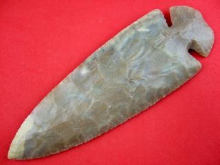 Indian Artifact 6 1/4 Inch Kentucky Carter Flint Dovetail Point Arrowheads