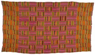 African Kente Hand Woven Cloth Ashanti Asante Art Ghana Akan Wall Decoration Art