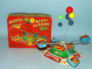 Musical Merry - Go - Round Tin Windup Toy Box China