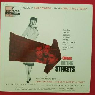 Vintage Nm Lp Ost " Crime In The Streets " Decca Dl8376 Inner Sleeve Franz Waxman