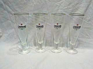 Set Of 4 Heineken Beer Pilsner Glasses