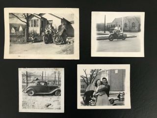Motorcycle Automobile Photographs 1930’s 1940’s Coupe Harley Davidson