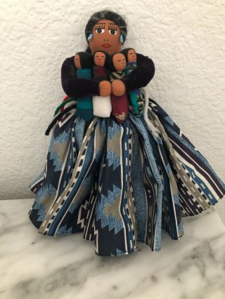 Native American Navajo Cloth Storyteller Doll By B.  Piaso