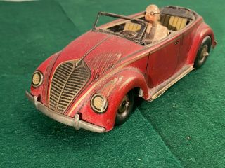 C.  1950 Cko Kellerman Us Zone Germany Tin Windup Toy Vw Volkswagen 358 Cabriolet