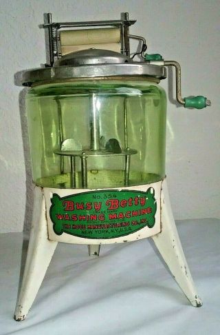 Vintage Busy Betty Toy Washing Machine The Hoge Mfg.  Co.  10 " Tall L2