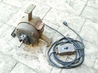 Vintage Ge Cast Iron 1/3 Hp 3600 Rpm 120vac Motor With Power Switch And Bracket