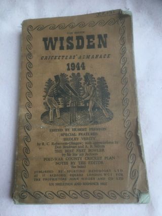 Vintage Wisden Cricket Almanack 1944,  Wwii Era,  Cricket Books.