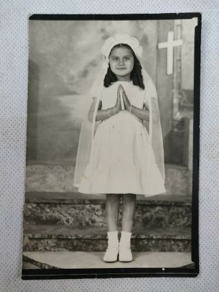 Vintage Black & White Photo Picture Of A Young Girl 
