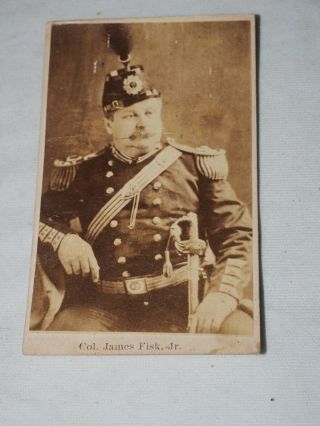 Colonel James Fisk Jr.  Orig Civil War Cdv Photograph