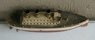 Early German Arnold Toys Steam Ship Ocean Liner Tin Wind - up CK101 2
