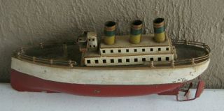 Early German Arnold Toys Steam Ship Ocean Liner Tin Wind - up CK101 3