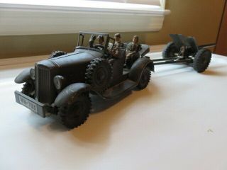 Tippco Tin Plate German Army Staff Car With Howitzer