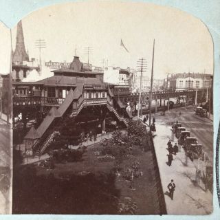 1880’s Photo Stereoview 1324 Broadway From 33rd St Ny Ny Bierstadt